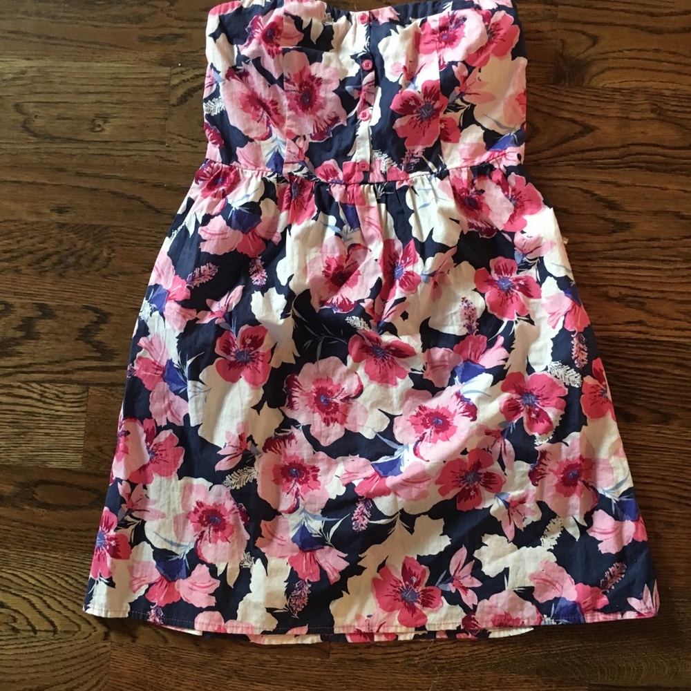 Strapless Floral Dress